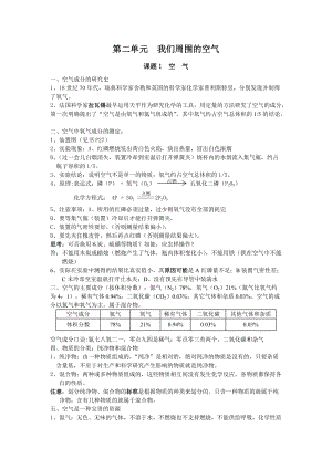 人教版初中化學(xué)第二章知識點總結(jié)