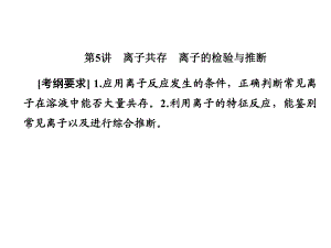 2019屆一輪復習人教版 離子共存 離子的檢驗與推斷 課件（59張）