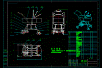 自動搖動的嬰兒車設(shè)計三維圖SW模型 二維圖CAD裝配圖