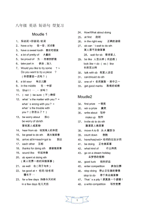 新外研版八年級(jí)下冊(cè)英語(yǔ)期末總復(fù)習(xí)知識(shí)點(diǎn)