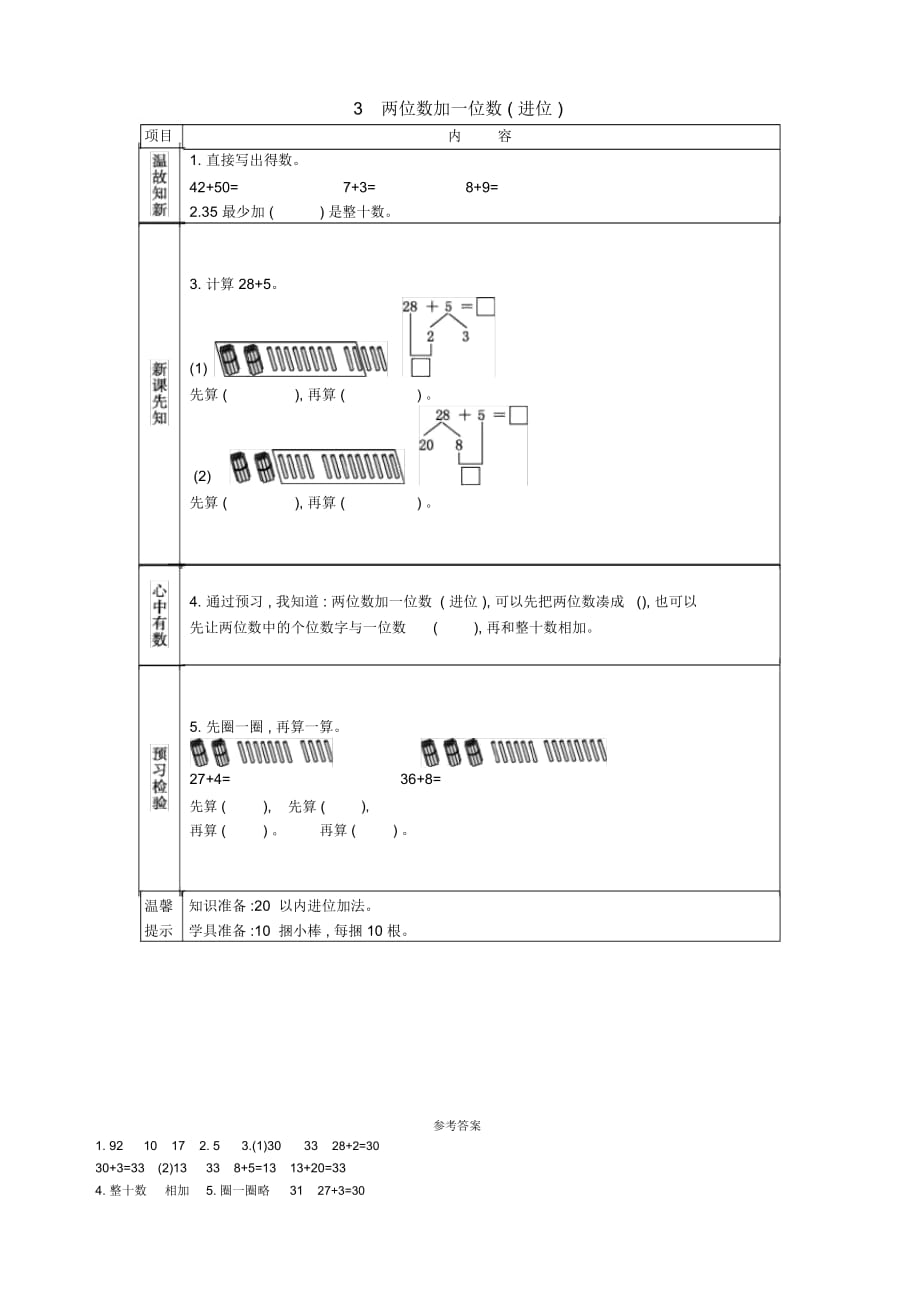 《兩位數(shù)加一位數(shù)(進(jìn)位)》教案_第1頁