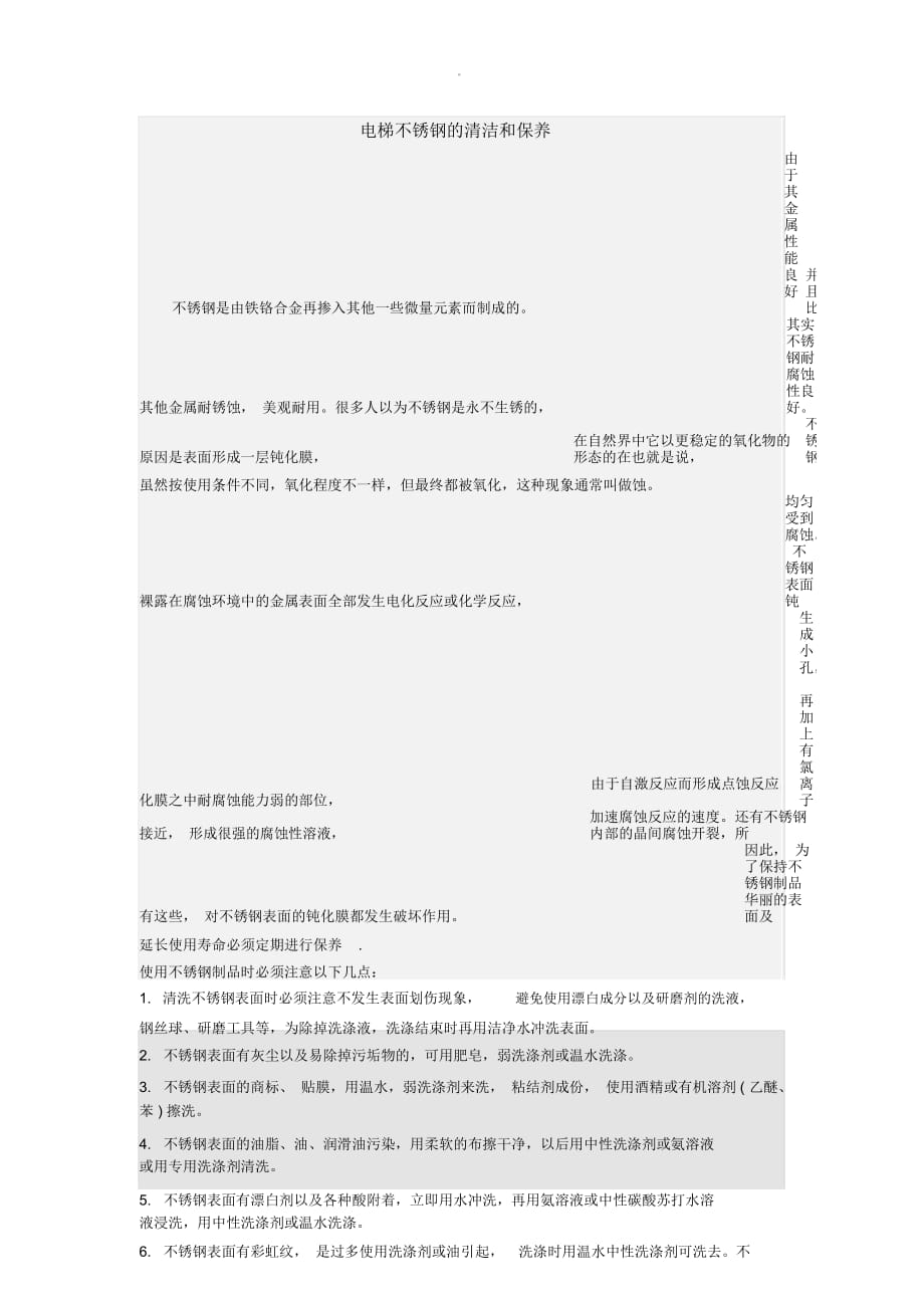 电梯不锈钢的清洁和保养_第1页