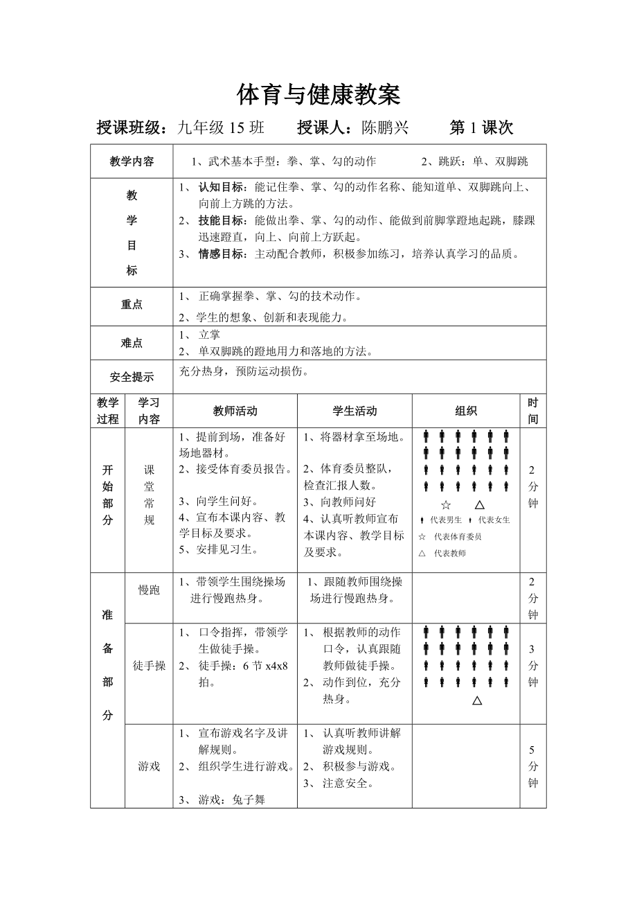 初中體育與健康教案-._第1頁