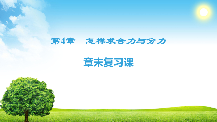 2018-2019学年高中物理沪科版必修1课件： 第4章 章末复习课_第1页