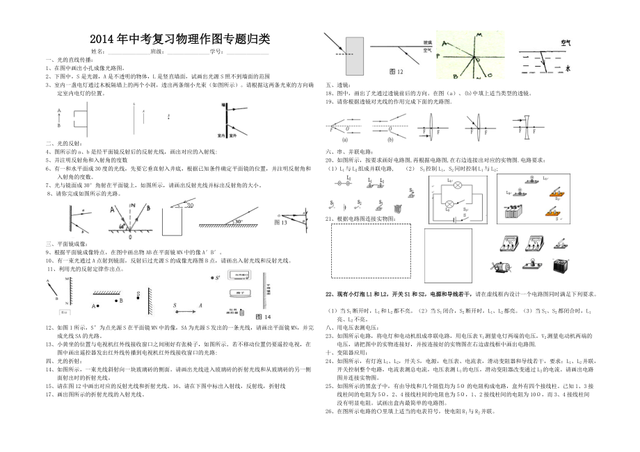 2014年中考物理作图专题归类复习题_第1页