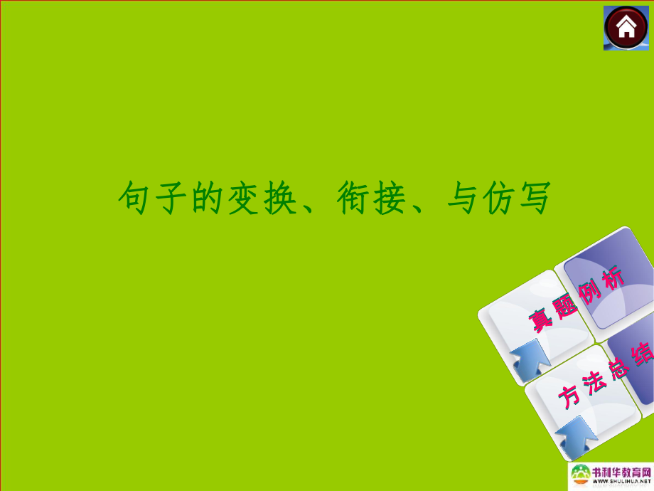 （新課標(biāo)）2014年中考語文復(fù)習(xí)方案句子的變換、銜接、與仿寫（真題例析+方法總結(jié)）課件新人教版_第1頁