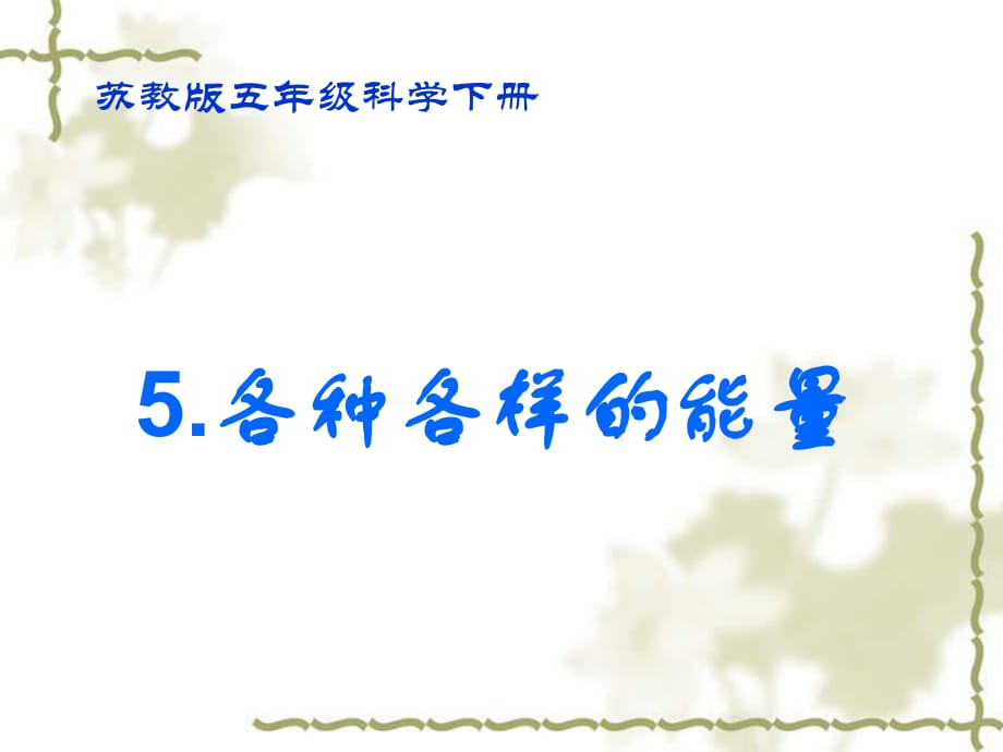 蘇教版小學(xué)科學(xué)五年級(jí)下冊(cè)課件《各種各樣的能量》_第1頁