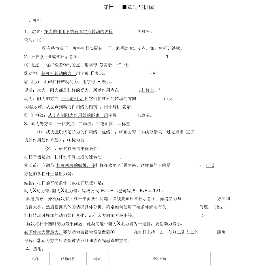 簡單機(jī)械知識點(diǎn)_第1頁