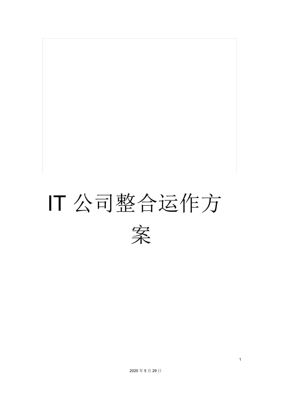 IT公司整合运作方案_第1页