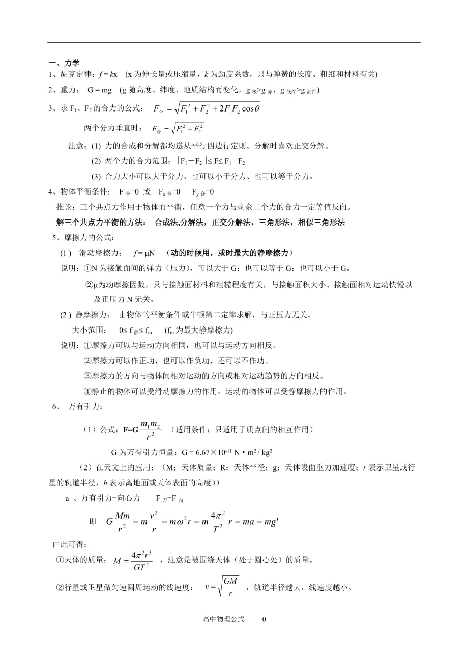 C高中物理公式总结+解题方法26_第1页