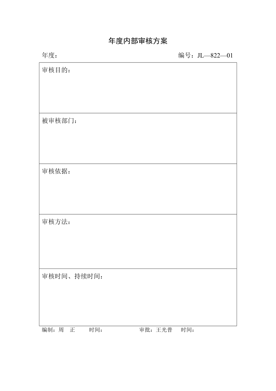 年度内部审核方案_第1页