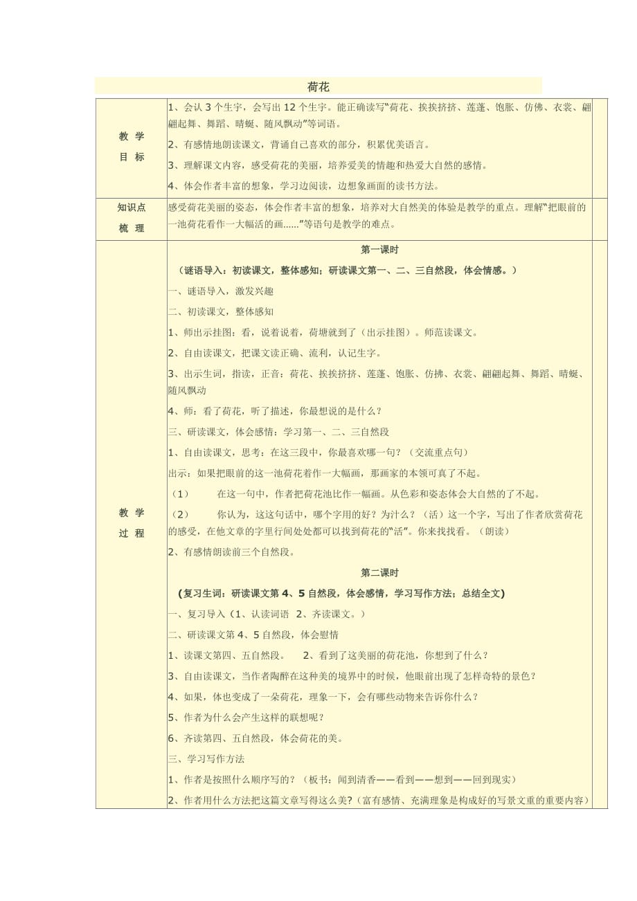 《荷花》教學設(shè)計 (2)_第1頁