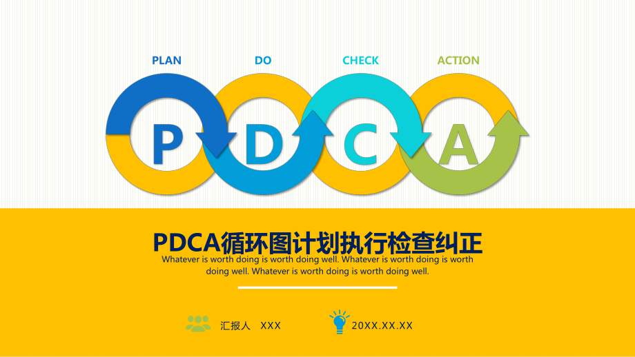 PDCA循环图计划执行检查纠正演示PPT模板_第1页
