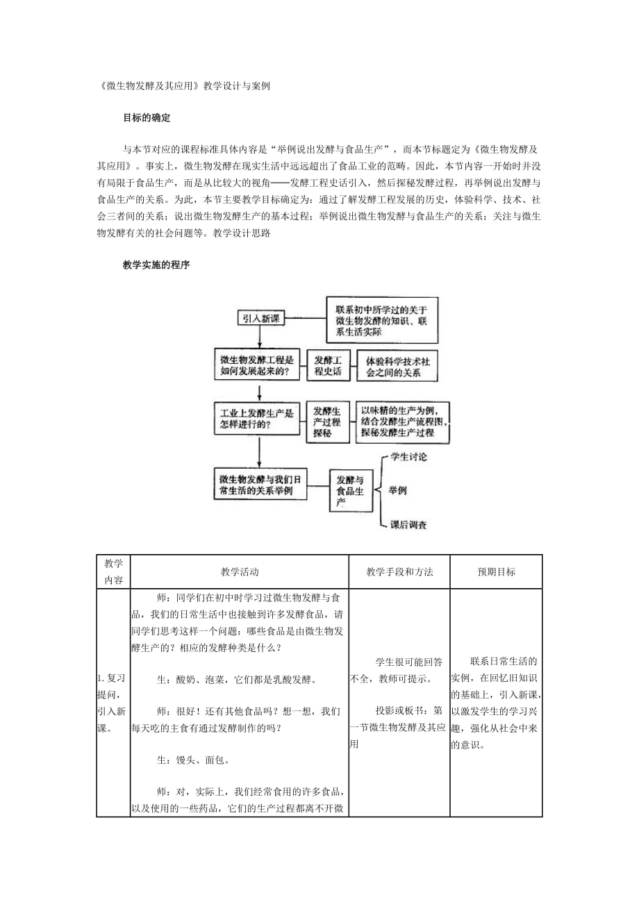 《微生物發(fā)酵及其應(yīng)用》教學(xué)設(shè)計與案例_第1頁