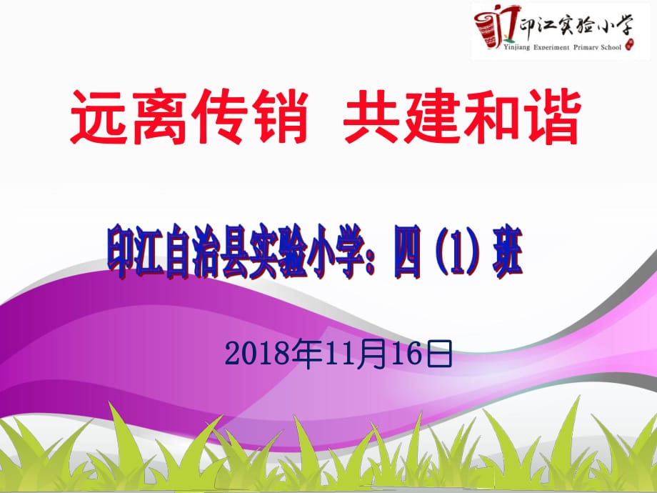 印江自治县实验小学反对传销主题班会_第1页