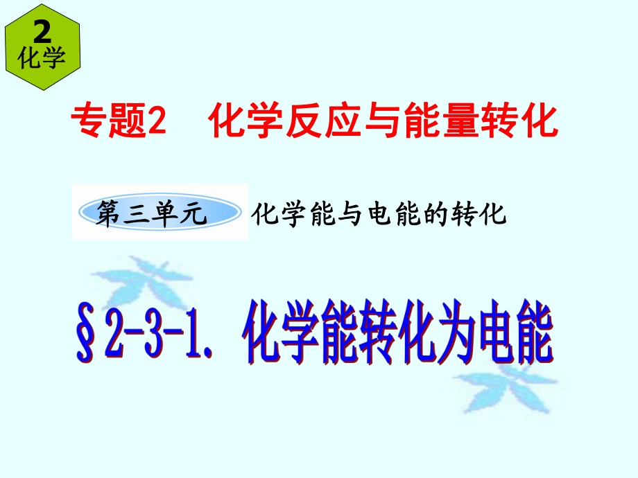 蘇教版高一化學(xué)必修二《化學(xué)能轉(zhuǎn)化為電能》課件_第1頁(yè)