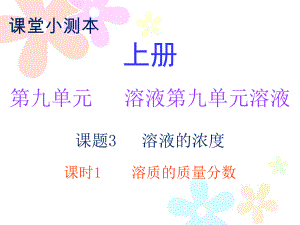 2018秋人教版九年級(jí)化學(xué)下冊(cè)課件：小測(cè)本 第九單元課題3 課時(shí)1