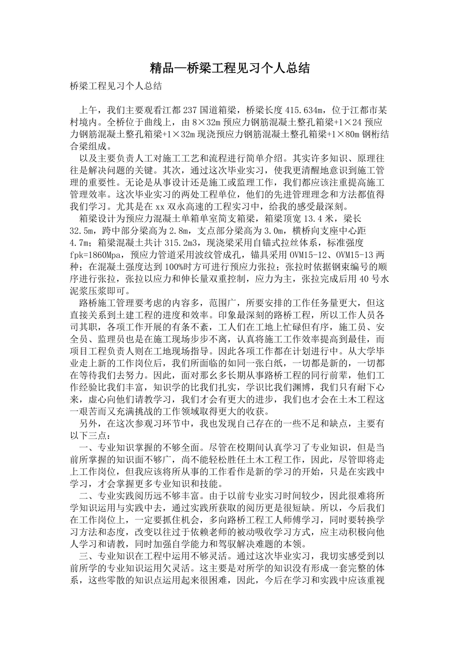 2021年桥梁工程见习个人总结_第1页