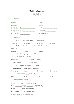 Unit3Holidayfun同步練習(xí)3