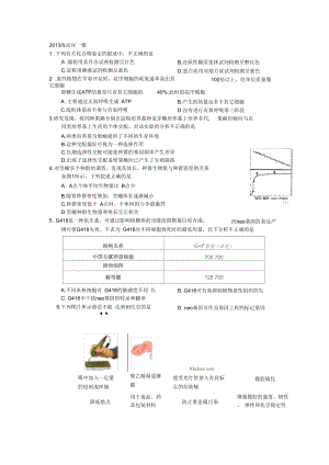 北京各區(qū)一模理綜選擇(含答案)