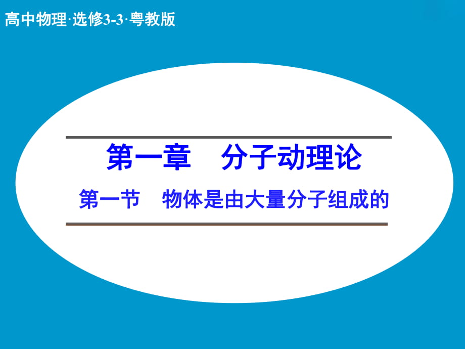 2017-2018學(xué)年高中創(chuàng)新設(shè)計(jì)物理粵教版選修3-3課件：1-1 物體是由大量分子組成的_第1頁