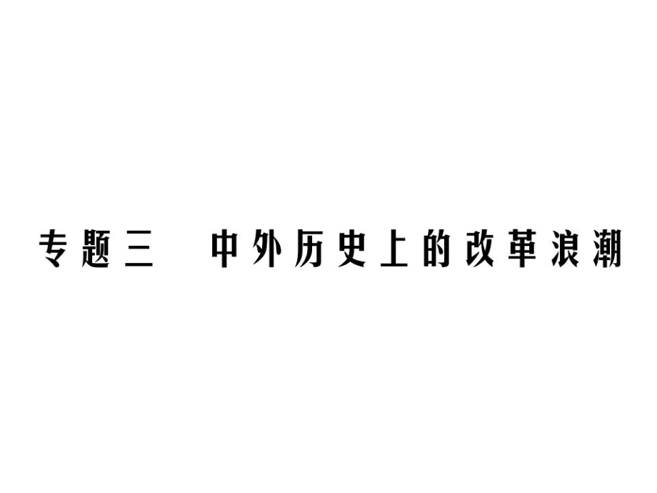 2019中考?xì)v史復(fù)習(xí)精煉課件：第二部分 專題能力提升 專題三 中外歷史上的改革浪潮(共24張PPT)_第1頁(yè)