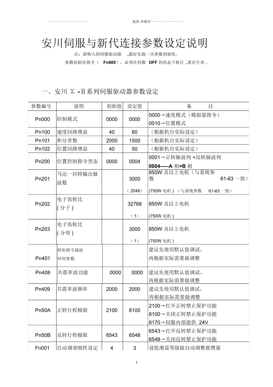 安川伺服参数设定说明_第1页