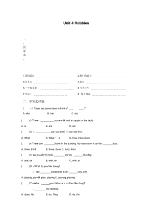 Unit4Hobbies同步練習2