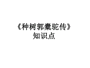 種樹郭橐駝傳 知識(shí)點(diǎn)復(fù)習(xí)