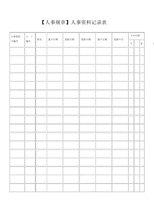 【人事規(guī)章】人事資料記錄表