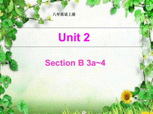 人教英語八年級上冊Unit2 Section B 3a —4 (共14張PPT)