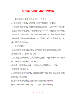 公司員工小我 月度工作總結(jié)