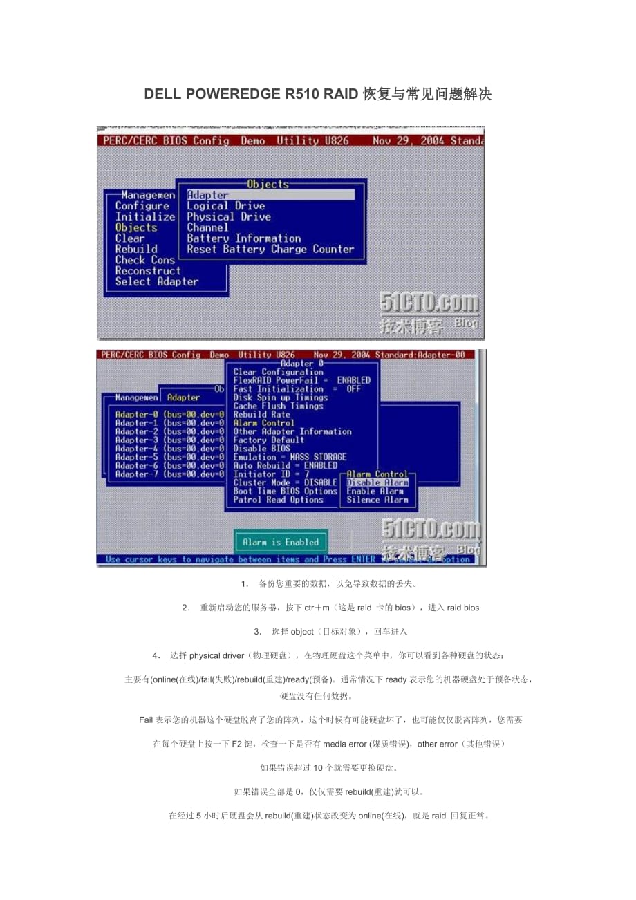 DELL POWEREDGE R510 RAID恢复与常见问题解决_第1页