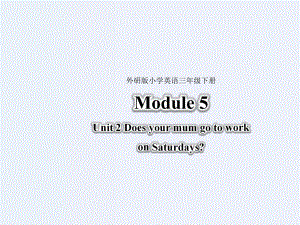 三年級下冊英語課件-Module 5 Unit 2 Does your mum go to work on Saturdays∣外研社 （三起）(共18.ppt)