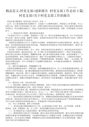 村黨支部書記述職報告 村黨支部工作總結(jié)3篇村黨支部書記關(guān)于村黨支部工作的報告