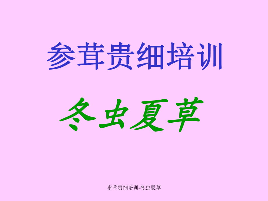 參茸貴細(xì)培訓(xùn)-冬蟲(chóng)夏草課件_第1頁(yè)