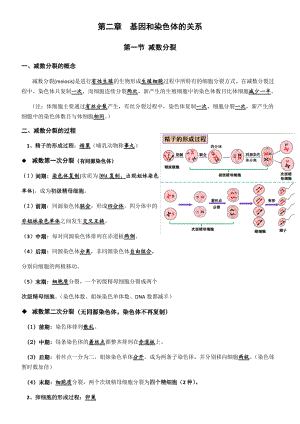 高中生物 人教版必修二 第二章 知識點(diǎn)總結(jié)