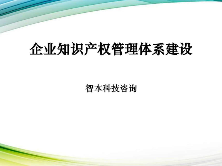 企业知识产权管理体系建设培训_第1页