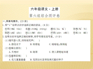 六年級(jí)上冊(cè)語文課件 - 第六組綜合測(cè)評(píng)卷 人教新課標(biāo) (共8張PPT)