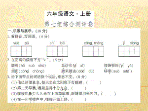 六年級上冊語文課件 - 第七組綜合測評卷 人教新課標 (共8張PPT)