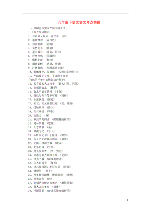 【聚焦中考】2015年中考語文專項復(fù)習(xí)八下文言文考點突破1