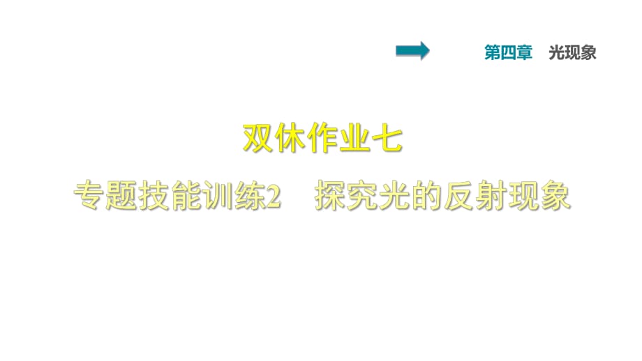 2018秋人教版八年級物理上冊課件雙休作業(yè)七 專題技能訓練2 探究光的反射現象_第1頁