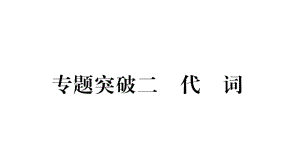 2019中考甘肅（冀教版）英語復(fù)習(xí)課件：作業(yè)專題突破2 代詞（19張ppt）