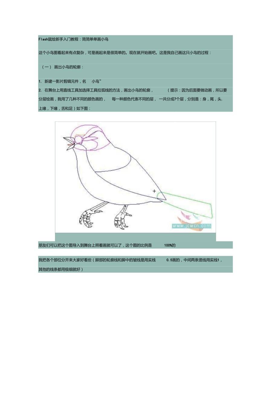 Flash鼠繪新手入門教程：簡簡單單畫小鳥_第1頁