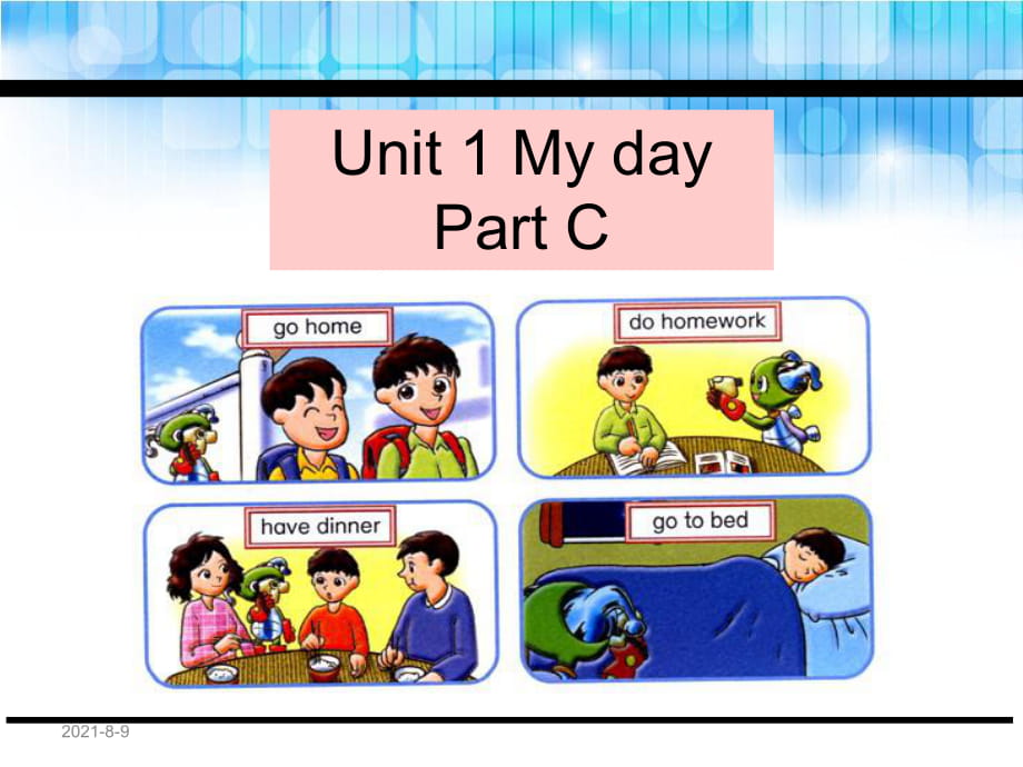 五年级下册英语课件-Unit 1 My day C_人教PEP_第1页