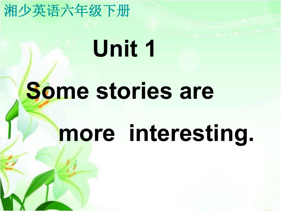 六年级下英语课件-unit 2 Some stories are more interesting_湘少版_第1页