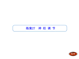 【金版方案】2014高考生物（人教版）一輪復(fù)習(xí)“練案”課件：第27講 神經(jīng)調(diào)節(jié)（共18張PPT）