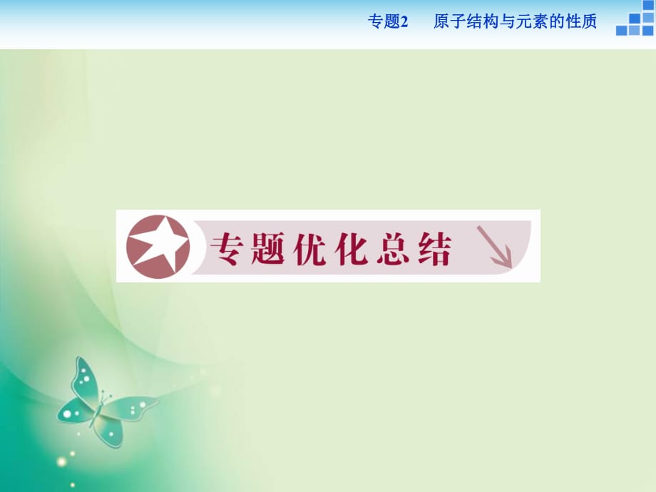 2017-2018学年高中化学苏教版选修3 专题2 原子结构与元素的性质 专题优化总结 课件_第1页