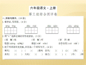 六年級上冊語文課件 - 第三組綜合測評卷 人教新課標 (共7張PPT)