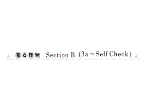 第4課時 Section B（3a~Self Check）